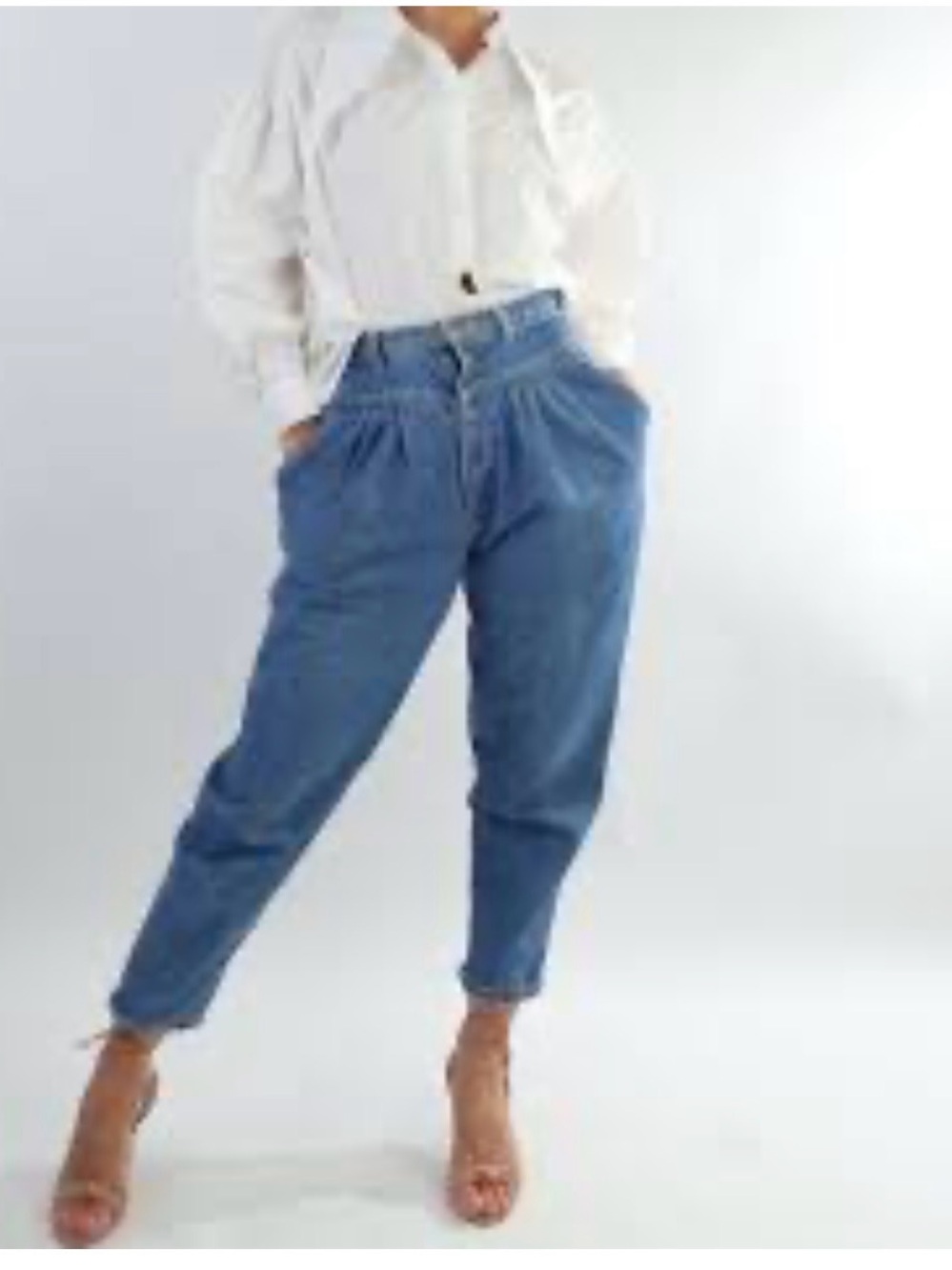 Palmettos / High-Rise Blue Denim Paperbag Jeans …0003